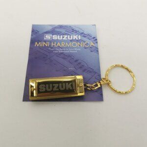 Suzuki Mini Harmonica Keychain Golden